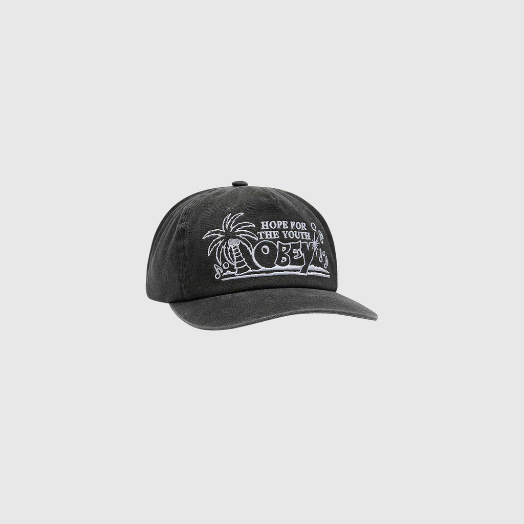 Obey Hope 5 Panel Strap Back - Pigment Black - Front