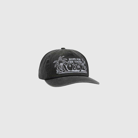 Obey Hope 5 Panel Strap Back - Pigment Black - Front