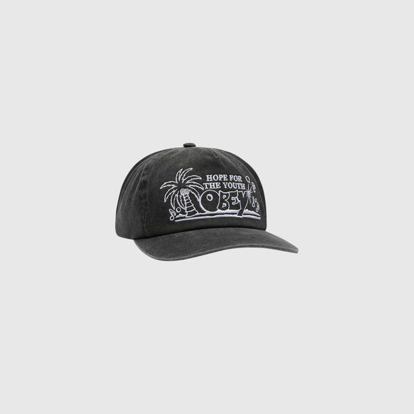 Obey Hope 5 Panel Strap Back - Pigment Black - Front