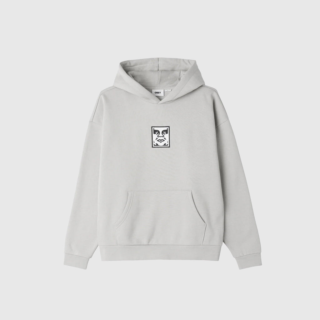 Obey Icon Extra Heavy Hood II - Ash Grey - Front