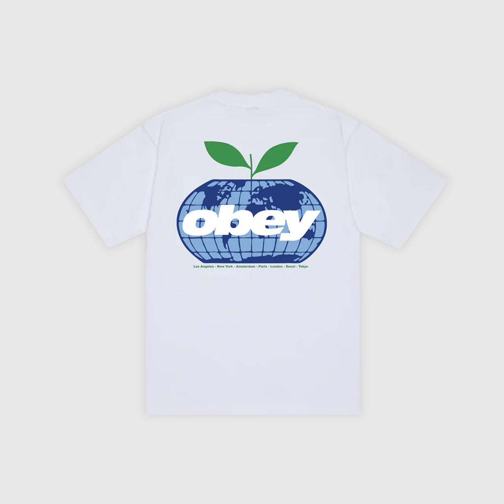 Obey Intercontinental Heavyweight Tee - White - Back