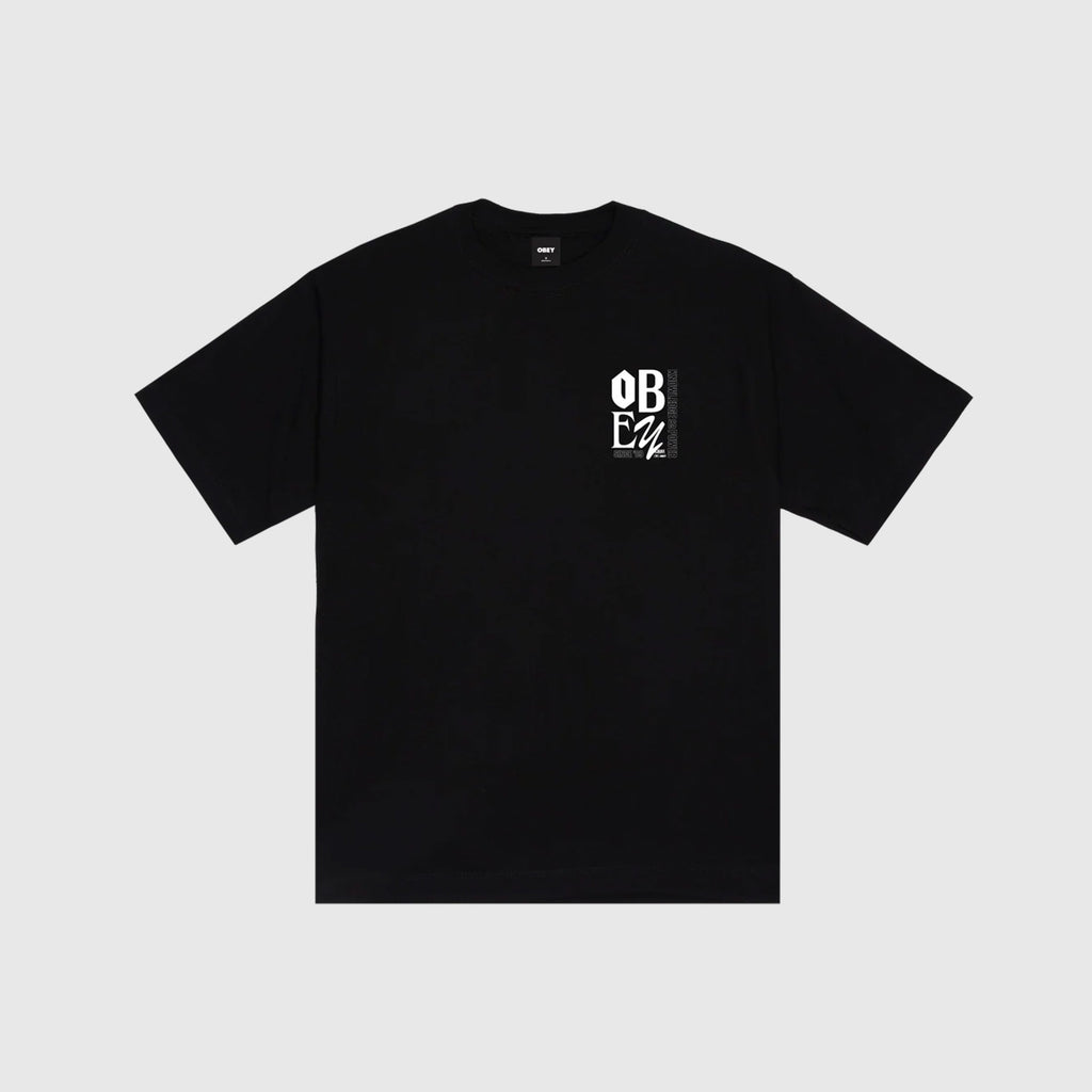 Obey Knowledge Heavyweight Tee - Black - Front