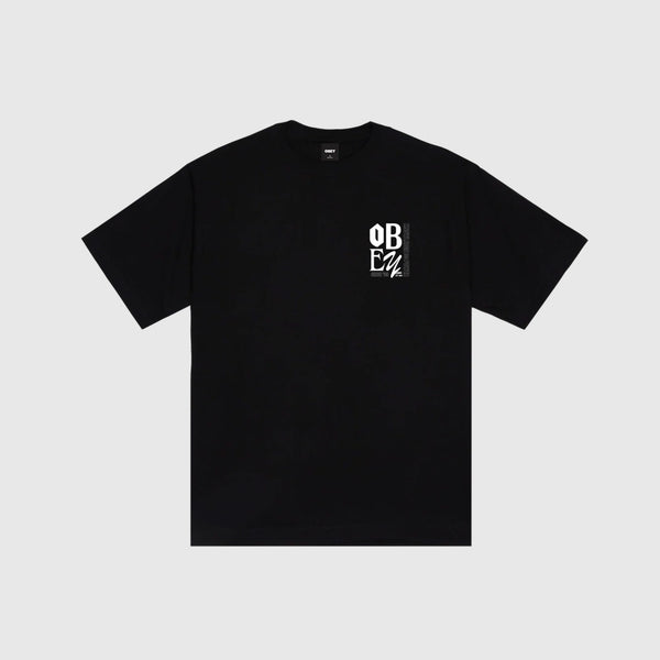 Obey Knowledge Heavyweight Tee - Black - Front