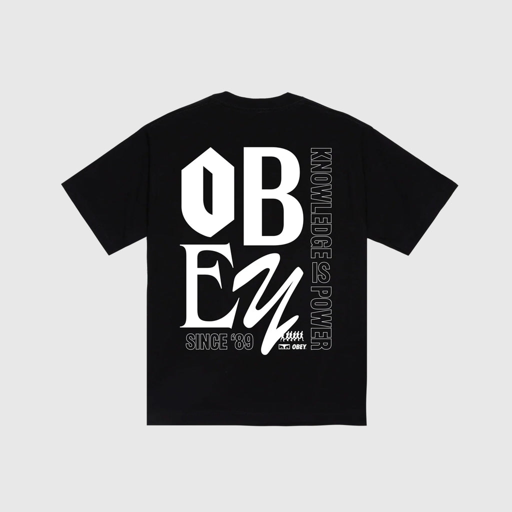 Obey Knowledge Heavyweight Tee - Black - Back