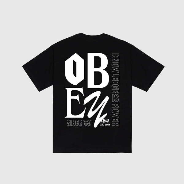 Obey Knowledge Heavyweight Tee - Black - Back