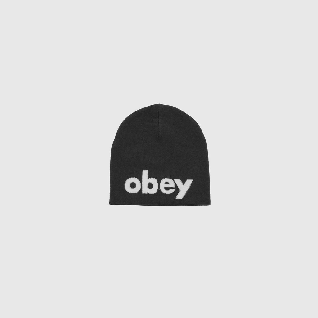 Obey Lowercase Beanie - Black - Front