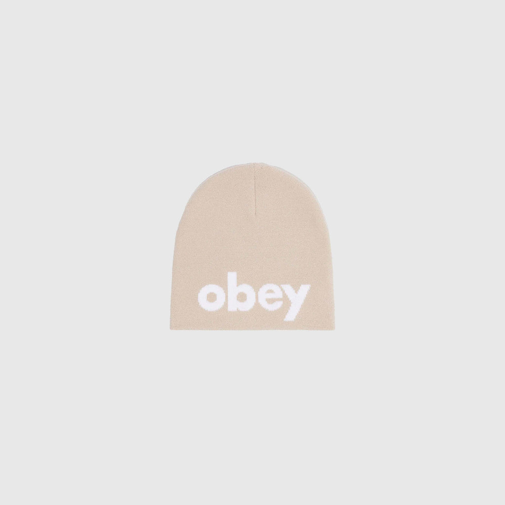 Obey Lowercase Beanie - Silver Grey - Front