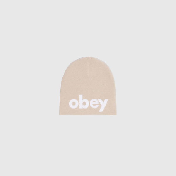 Obey Lowercase Beanie - Silver Grey - Front