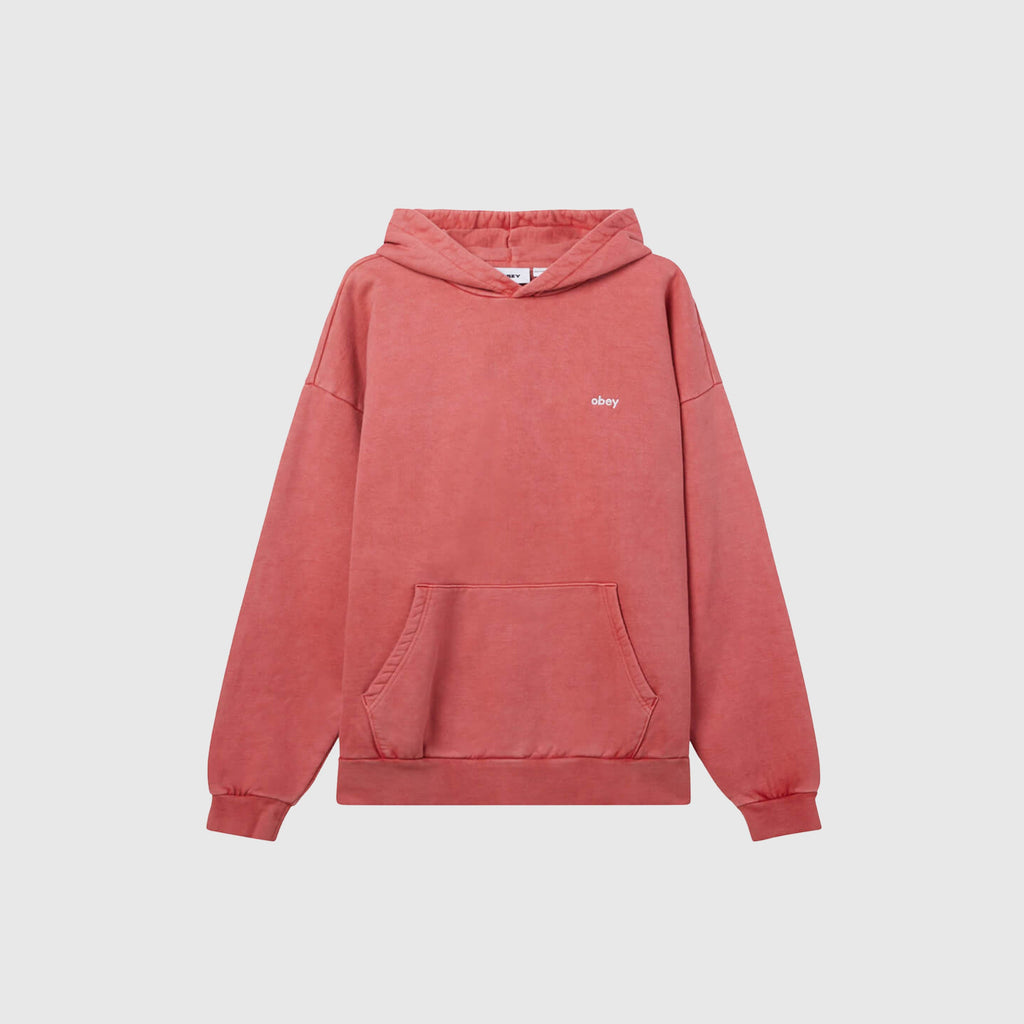 Obey Lowercase Pigment Hood - Pigment Mineral Red - Front