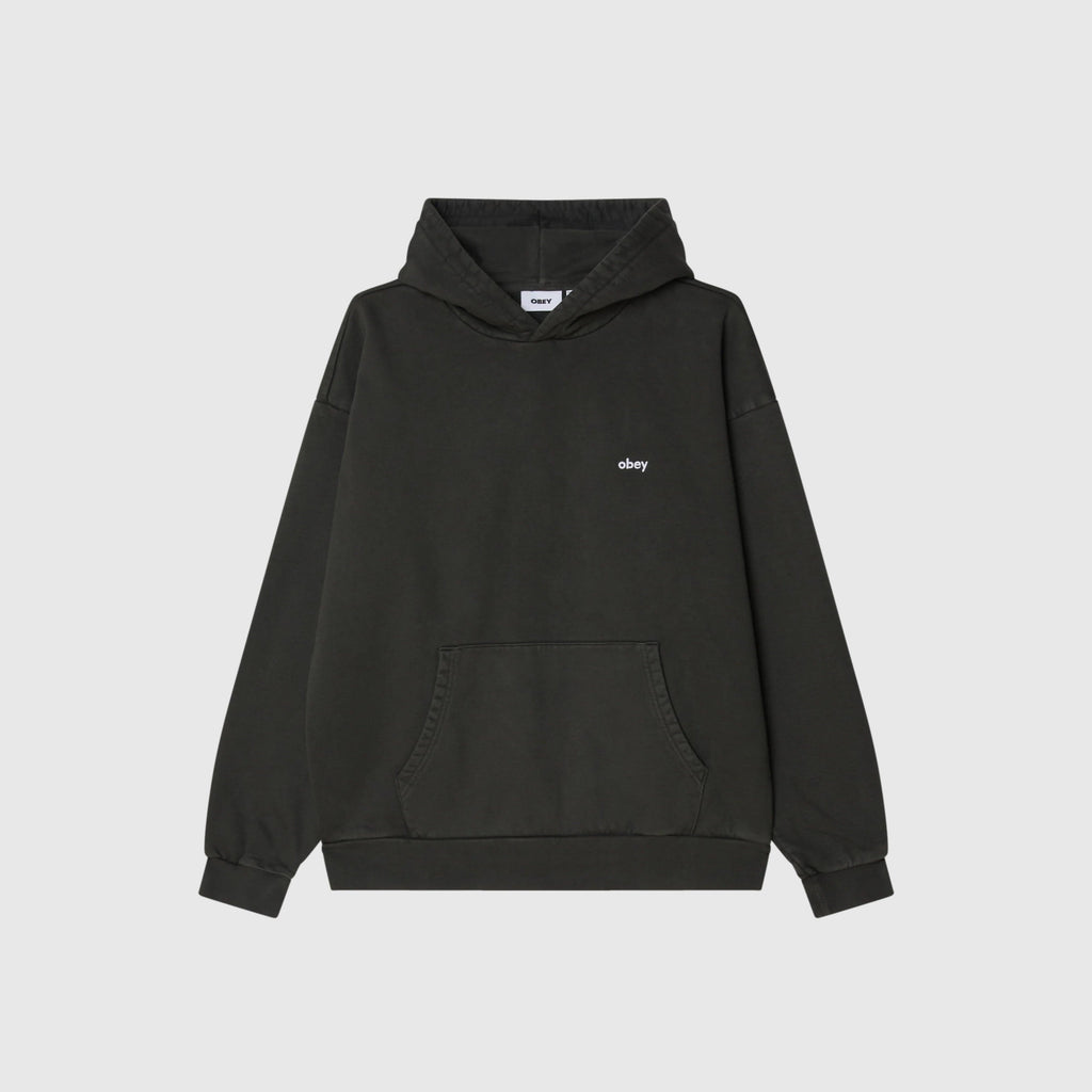 Obey Lowercase Pigment Hood - Pigment Pirate Black - Front