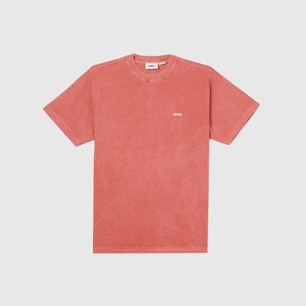 Obey Lowercase Pigment Tee - Pigment Mineral Red - Front