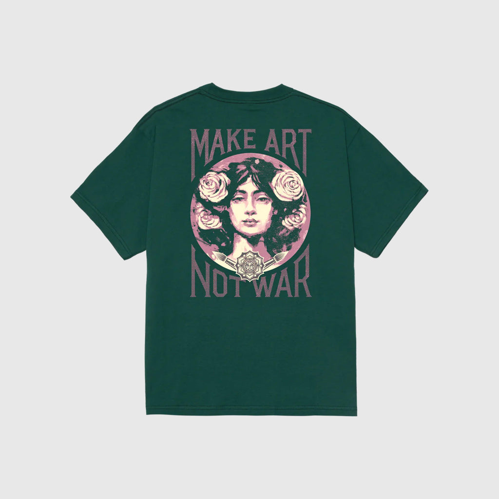 Obey Make Art Not War Tee - Rain Forest - Back