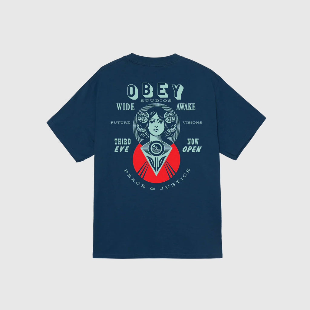 Obey Make Art Third Eye Tee - Harbour Blue - Back