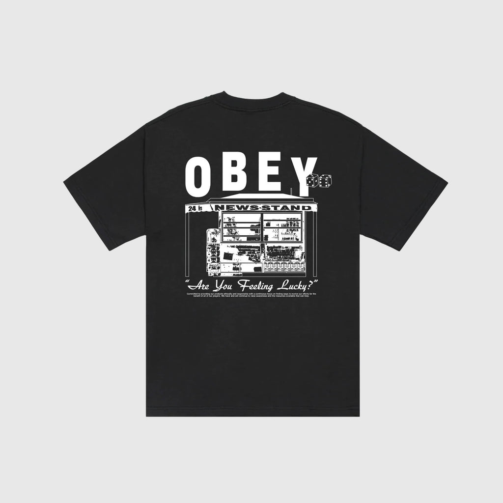 Obey Newstand Heavyweight Tee - Vintage Black - Back