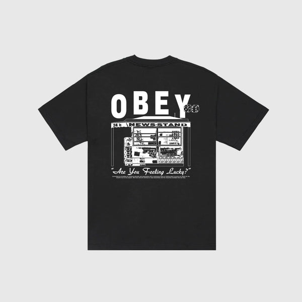 Obey Newstand Heavyweight Tee - Vintage Black - Back