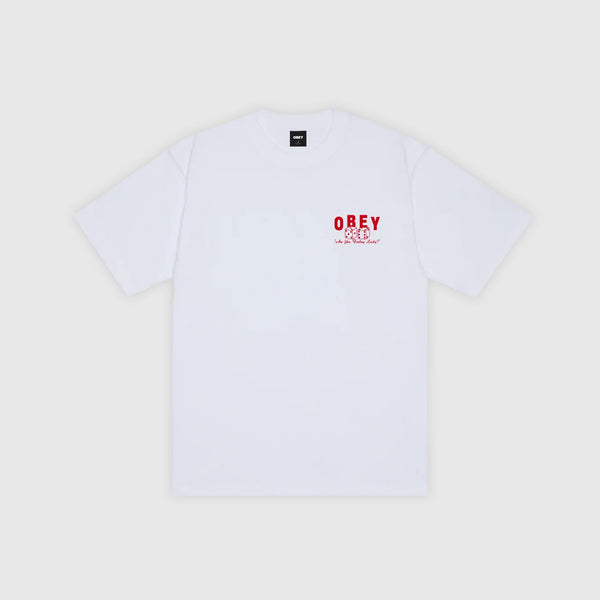 Obey Newstand Heavyweight Tee - White - Front