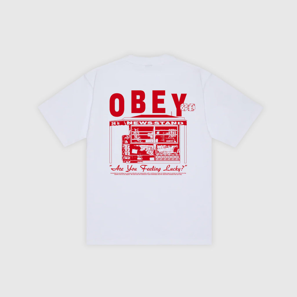 Obey Newstand Heavyweight Tee - White - Back