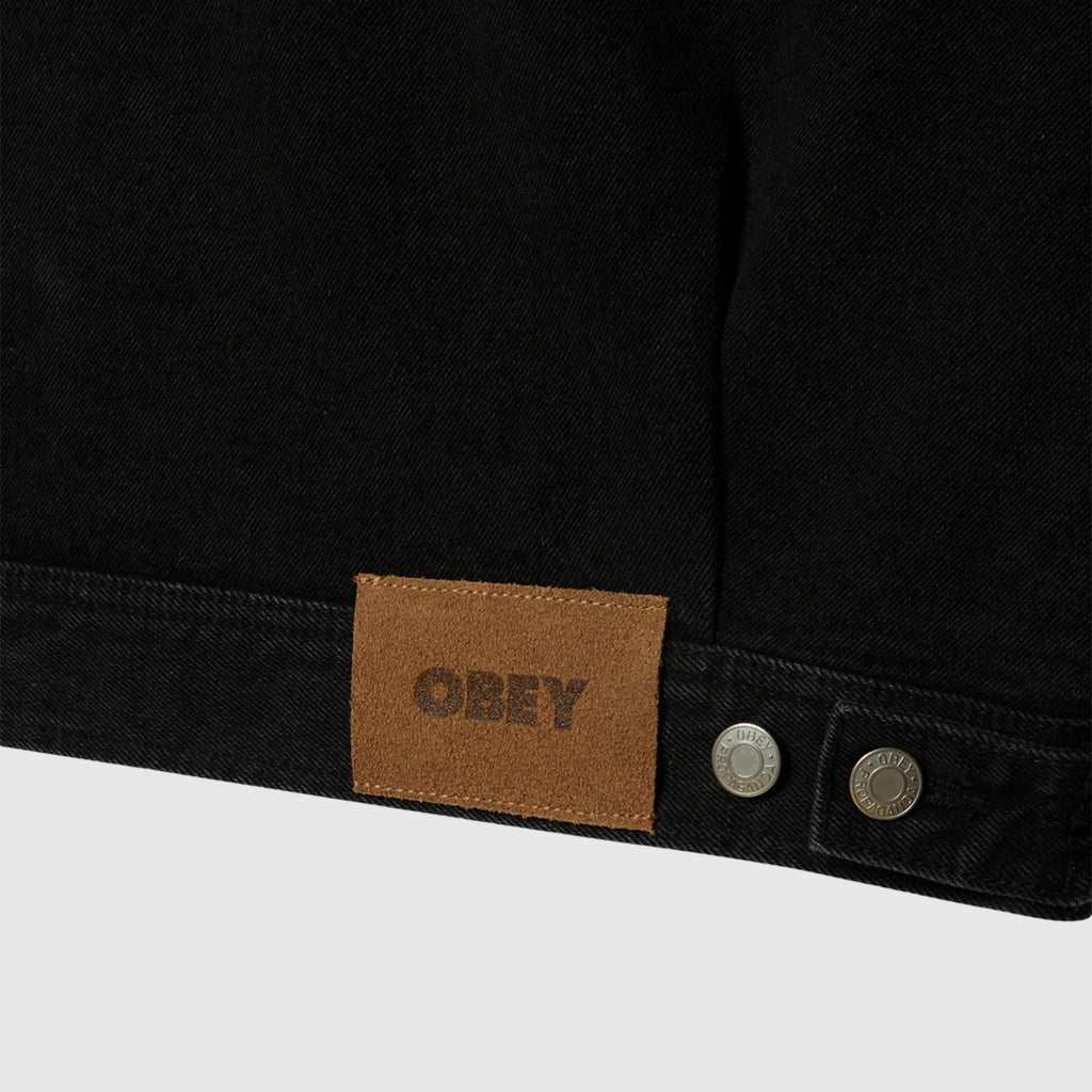 Obey Opena Jacket - Faded Black - Back Close Up