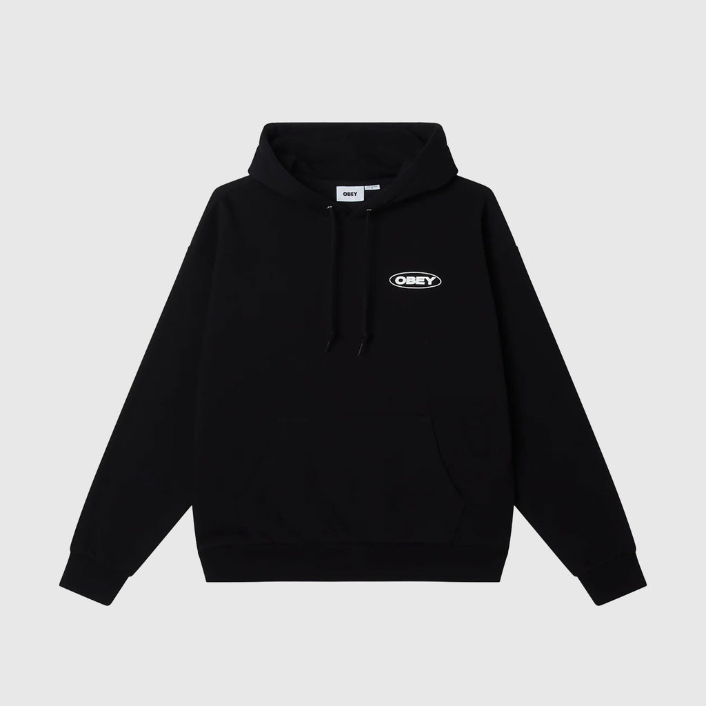 Obey Oval Cities Hood - Black - Front