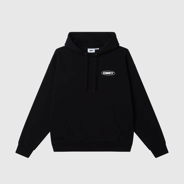 Obey Oval Cities Hood - Black - Front