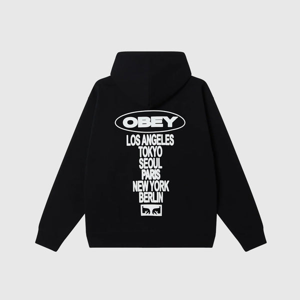 Obey Oval Cities Hood - Black - Back