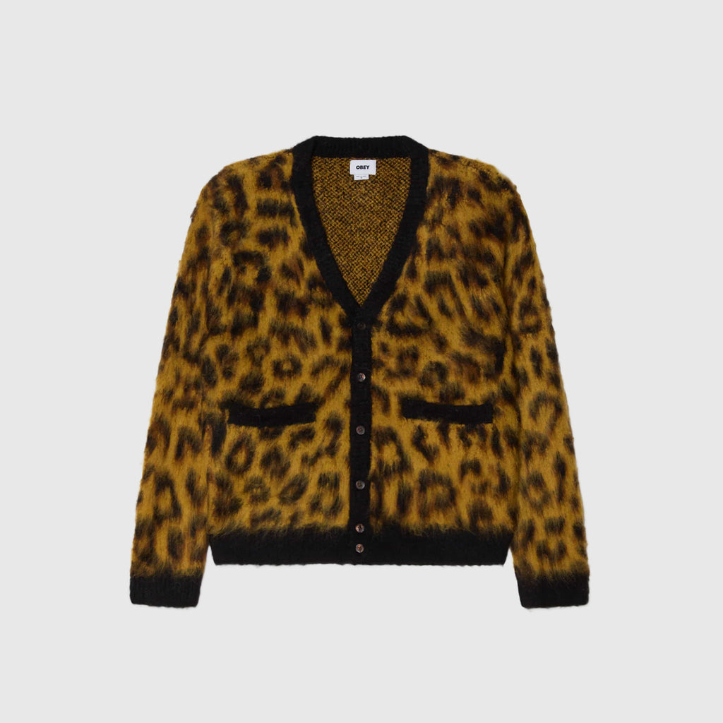 Obey Patron Cardigan - Leopard - Front