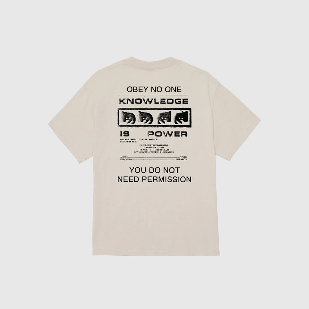 Obey Permission Tee - Silver Grey - Back