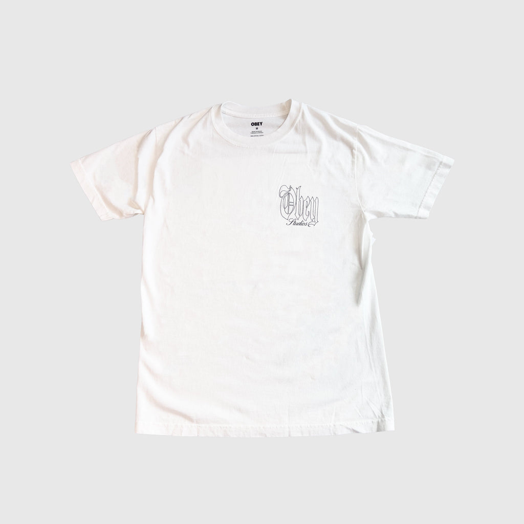 Obey Powerhouse Tee - Pigment Vintage White - Front