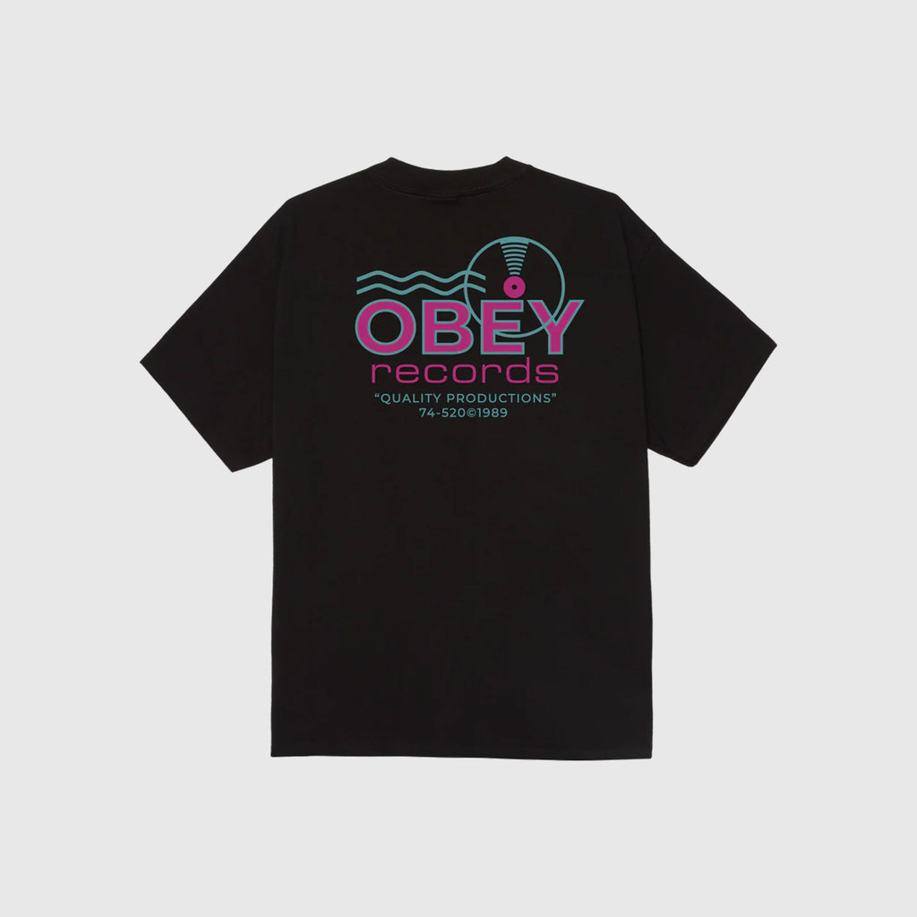 Obey Records Sound Waves Tee - Black - Back