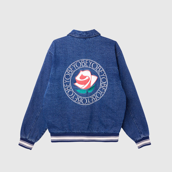 Obey Rose Blouson Jacket - Stone Wash / Indigo - Back