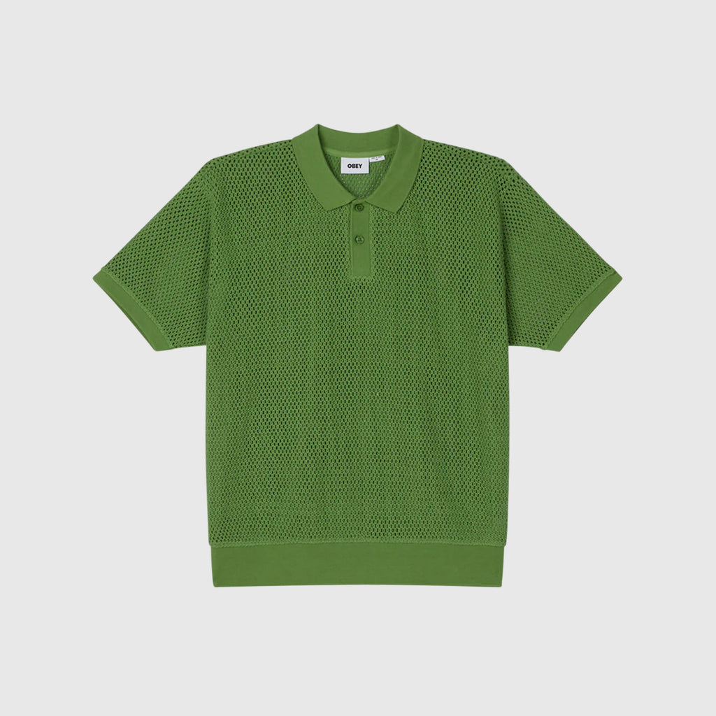 Obey Saratoga Mesh Polo - Piquant Green - Front