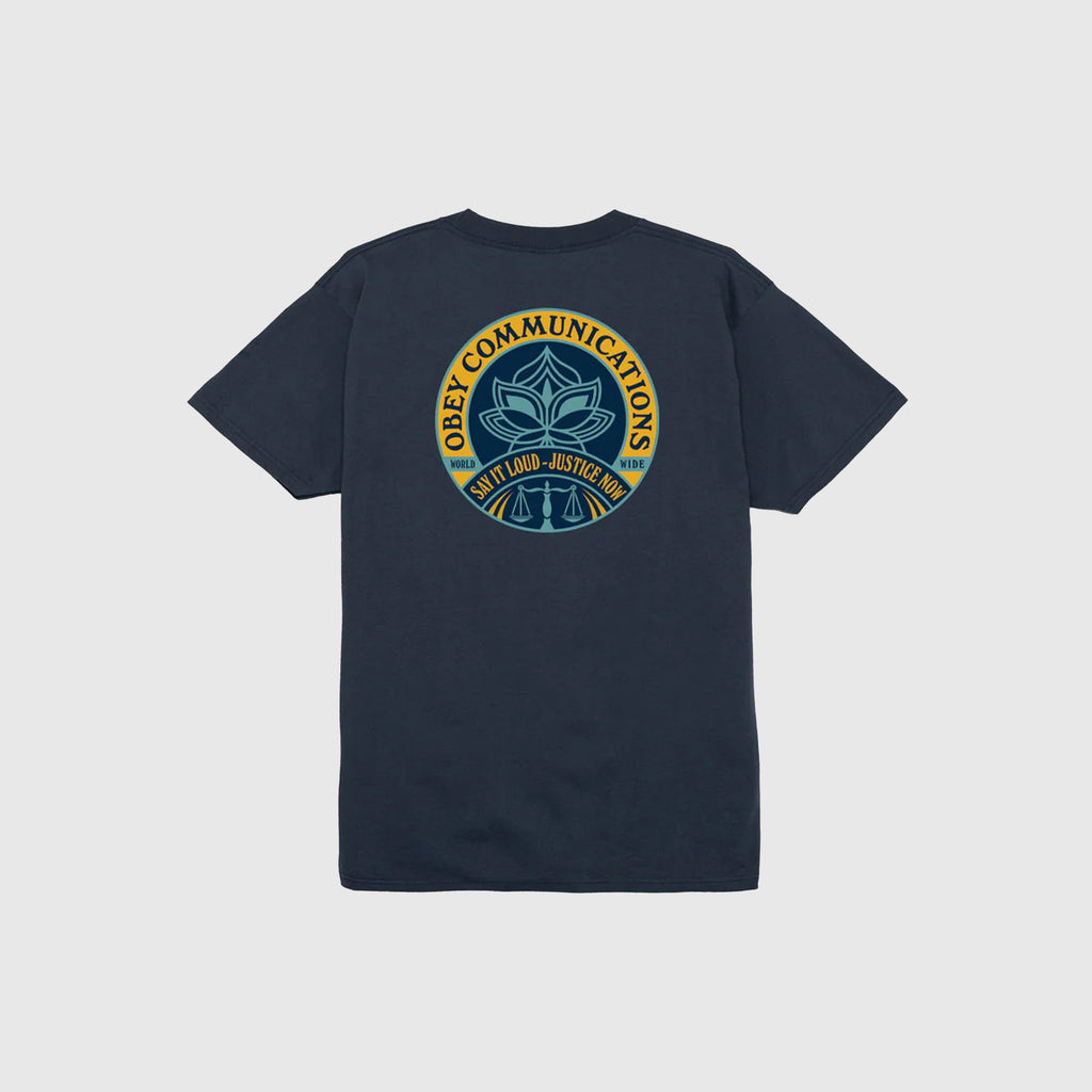 Obey Say It Loud Lotus Tee - Navy - Back