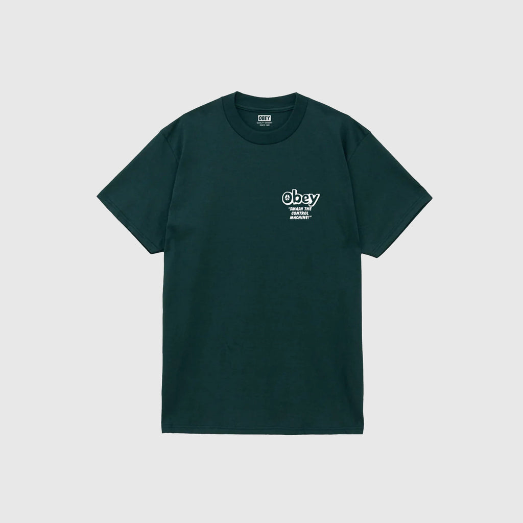 Obey Smash The Control Machine Tee - Rain Forest - Front