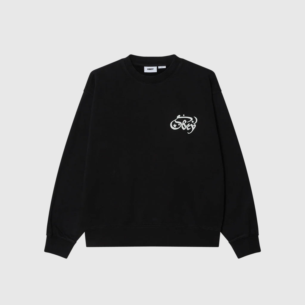 Obey Spellbound Faded Crew - Digital Black Faded Wash - Front