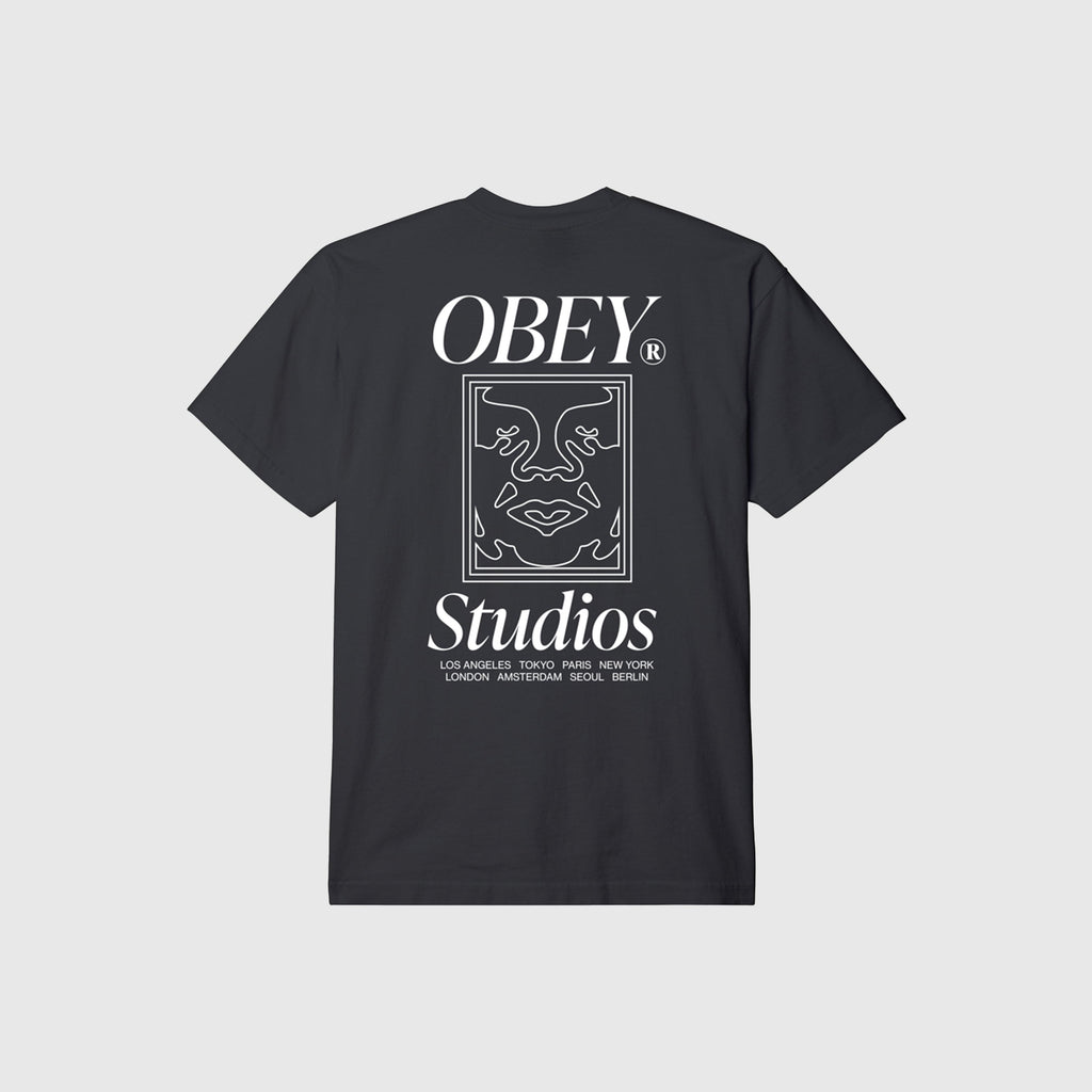 Obey Studios Icon Heavyweight Tee - Jet Black - Back