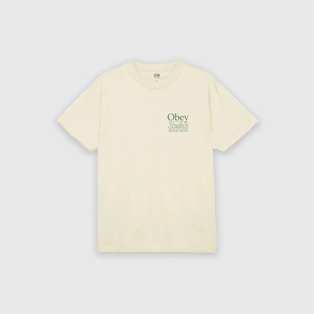 Obey Studios Tee - Cream - Front