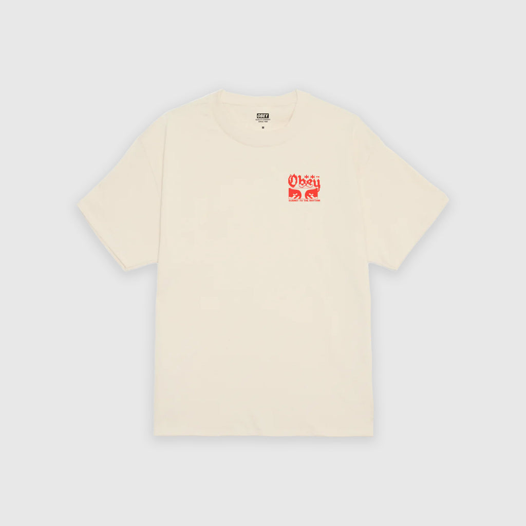 Obey Submit To The Rhythm Tee - Cream - Front