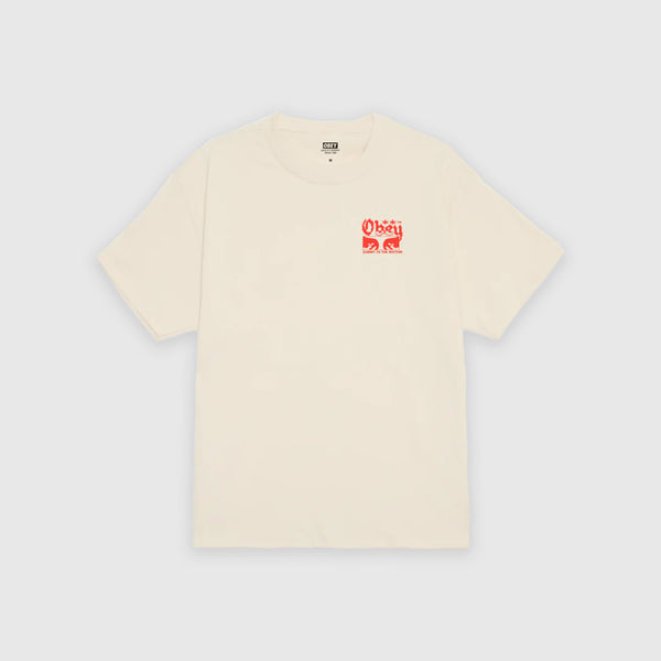 Obey Submit To The Rhythm Tee - Cream - Front