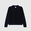 Obey Textured Rugby Polo - Dark Navy - Front