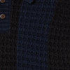 Obey Textured Rugby Polo - Dark Navy - Front Close Up