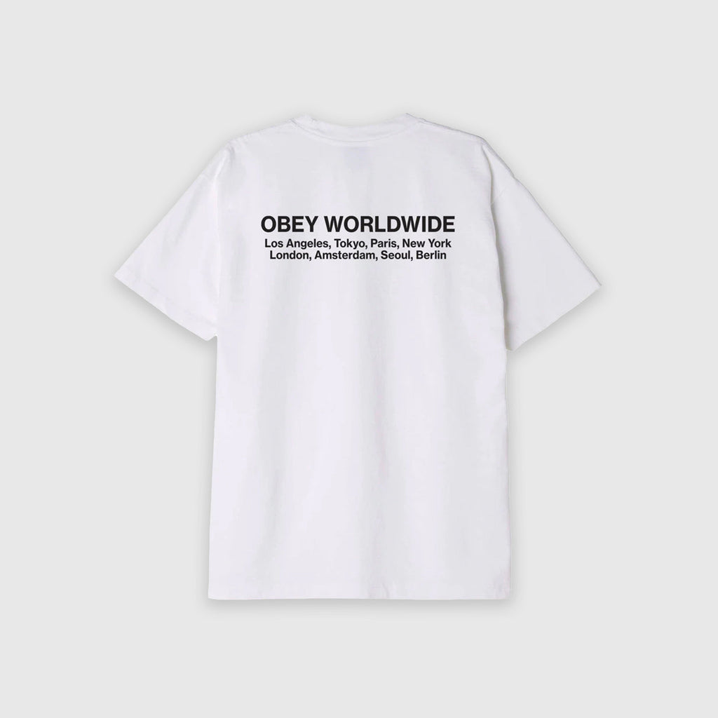 Obey Worldwide Cities Heavyweight Tee - White - Back