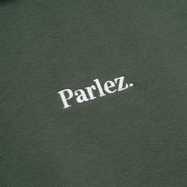Parlez Amos OS Hoodie - Kelp Green - Front Close Up