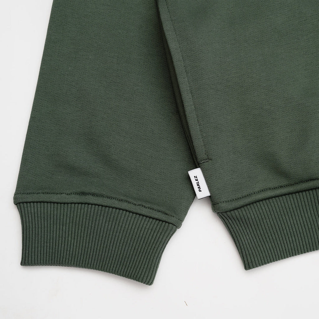 Parlez Amos OS Hoodie - Kelp Green - Front Close Up