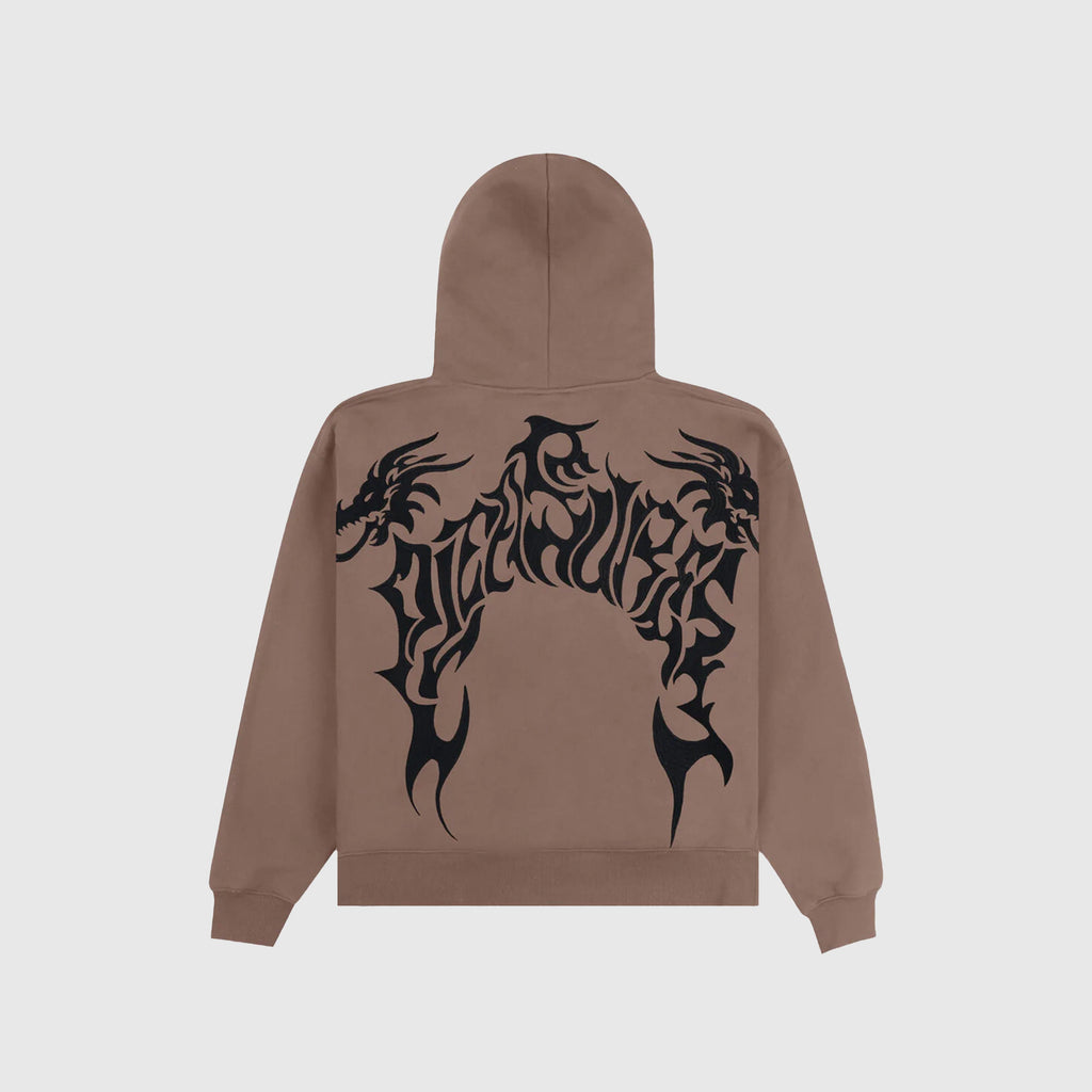 Pleasures Dragon Zip Hoodie - Brown - Back