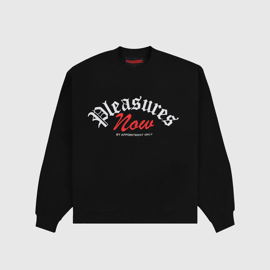 Pleasures Appointment Fleece Crewneck - Black - Front