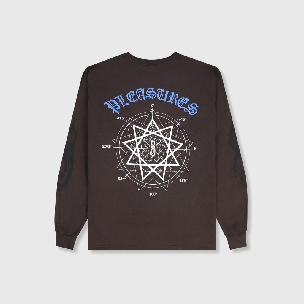 Pleasures Compass Long Sleeve Tee - Brown - Back