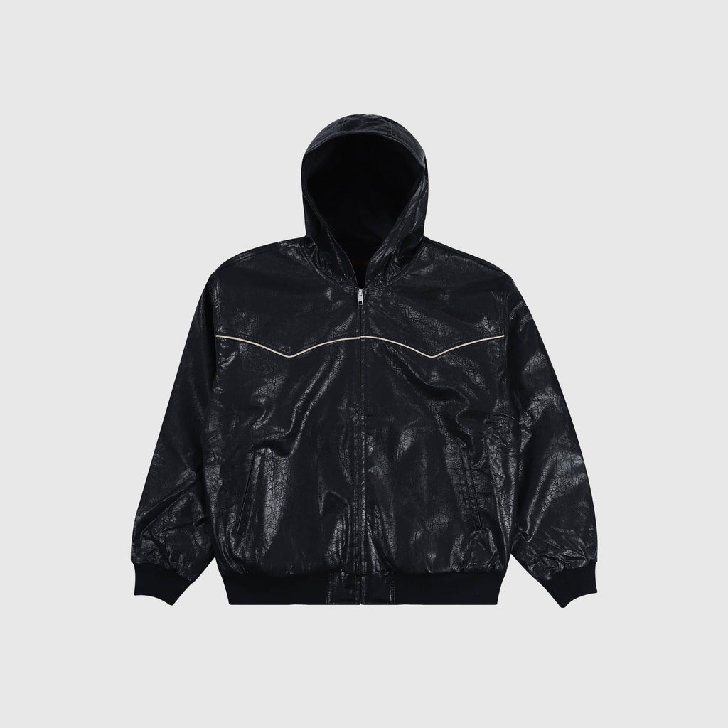 Pleasures Revenge Hooded Work Jacket - Black - Front