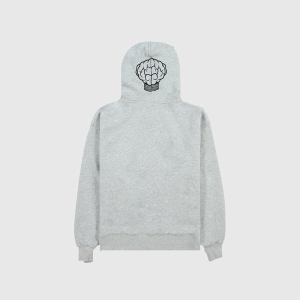 Pleasures NERD Zip Up Hoodie - Heather Grey - Back