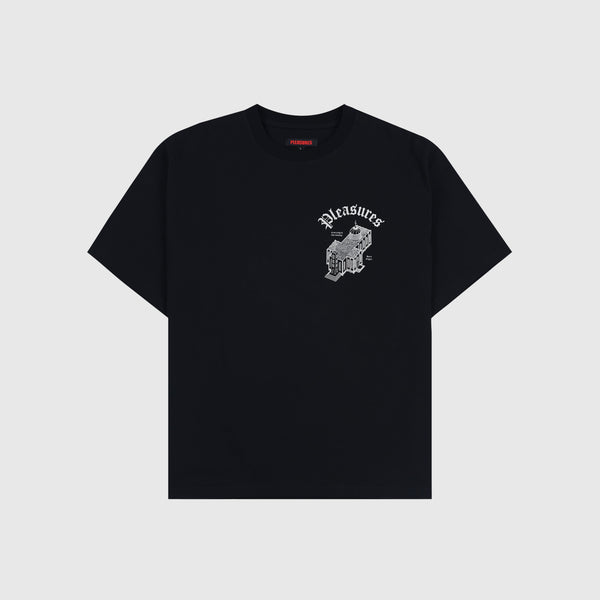 Pleasures Chapel Heavyweight Tee - Black - Front