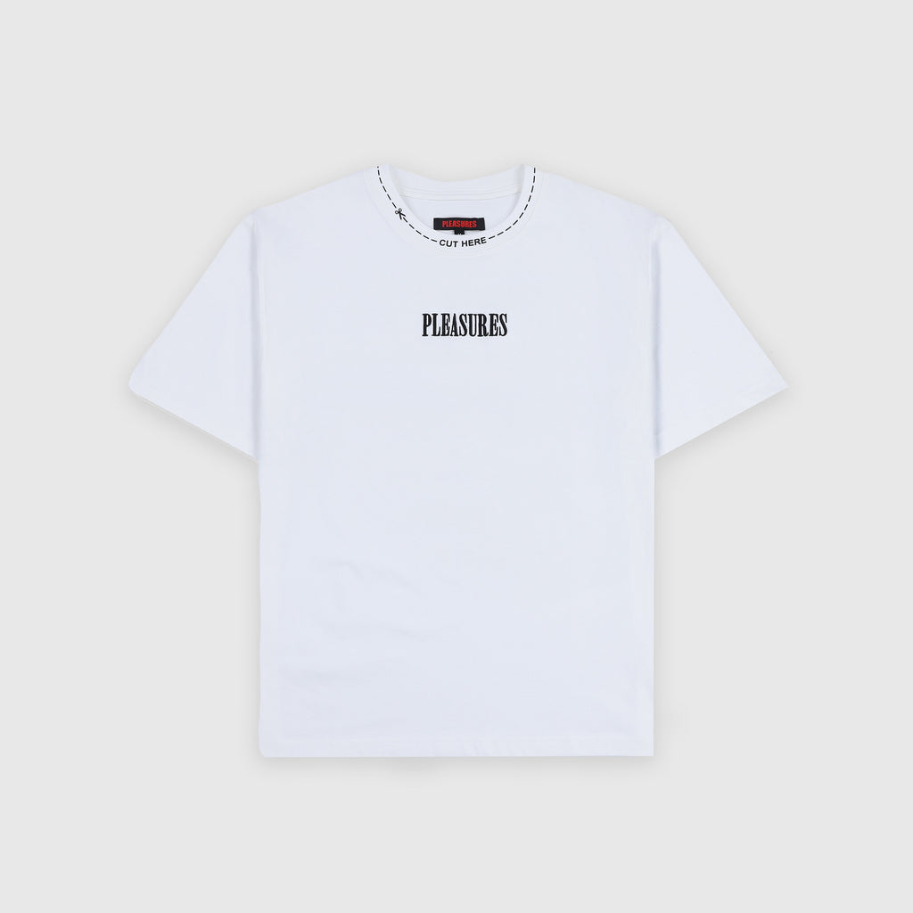 Pleasures Cut Here Heavyweight Shirt - White - Front